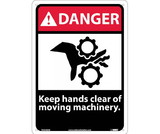 NMC DGA48 Danger Keep Hands Clear Of Moving Machinery Sign