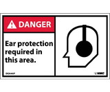 NMC DGA4LBL Danger Ear Protection Required In This Area Label, Adhesive Backed Vinyl, 3