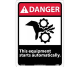 NMC DGA55 Danger This Equipment Starts Automatically Sign