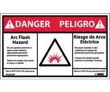 NMC DGA62LBL Danger Arc Flash And Shock Hazard Label, Adhesive Backed Vinyl, 3