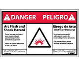 NMC DGA63LBL Danger Arc Flash And Shock Hazard Label, Adhesive Backed Vinyl, 3