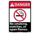 NMC DGA6 Danger No Smoking Matches Or Open Flames Sign