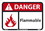 NMC 7" X 10" Vinyl Safety Identification Sign, Danger Flammable Sign, Price/each