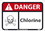 NMC 7" X 10" Vinyl Safety Identification Sign, Danger Chlorine Sign, Price/each