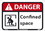 NMC 7" X 10" Vinyl Safety Identification Sign, Danger Confined Space Sign, Price/each