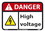 NMC 7" X 10" Vinyl Safety Identification Sign, Danger High Voltage Sign, Price/each