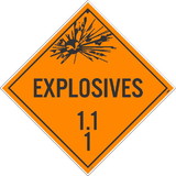 NMC DL130 Explosives 1.1 1 Dot Placard Sign