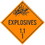 NMC 10.75 X 10.75 Safety Identification Placard, Explosives 1.1, Price/each