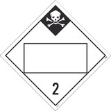 NMC DL151B 2 Gases, Poison, Flammable & Non-Flammable Blank Placard Sign