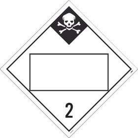 NMC DL151B 2 Gases, Poison, Flammable & Non-Flammable Blank Placard Sign