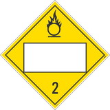 NMC DL152B 2 Gases, Poison, Flammable & Non-Flammable Blank Placard Sign