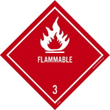 NMC DL158LBL Flammable 3 Dot Placard Label