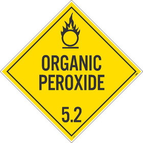 NMC DL15RLBL Organic Peroxide Label, Rigid Plastic, 10.75" x 10.75"