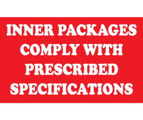NMC DL169LBL Inner Packages Comly With Pr.. Label, PRESSURE SENSITIVE PAPER, 3" x 5"