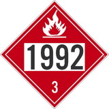 NMC DL183 1992 3 Flammable Dot Placard Sign