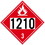 NMC 10.75 X 10.75 Safety Identification Placard, Four Digit Placard 1210 Class 3, Price/each