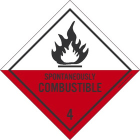 NMC DL21LBL Spontaneously Combustible Label