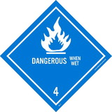 NMC DL22LBL Dangerous When Wet Label