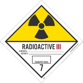 NMC DL27LBL Radioactive Iii Label