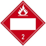 NMC DL2B 2 Gases, Poison, Flammable & Non-Flammable Blank Placard Sign