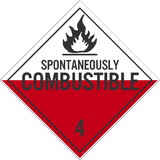 NMC DL48 Spontaneously Combustible 4 Dot Placard Sign