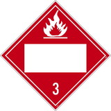 NMC DL4B 3 Flammable Liquids Blank Placard Sign