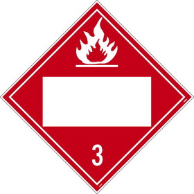 NMC DL4B 3 Flammable Liquids Blank Placard Sign