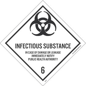 NMC DL53LBL Infectious Substance 6 Label