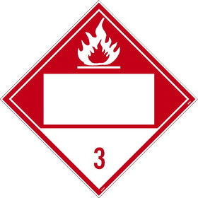 NMC DL65B 3 Flammable Liquids Blank Dot Placard Sign