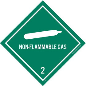 NMC DL6LBL Non-Flammable Gas 2 Dot Placard Label