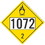 NMC 10.75 X 10.75 Safety Identification Placard, Four Digit Placard 1072, Price/each
