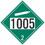 NMC 10.75 X 10.75 Safety Identification Placard, Four Digit Placard 1005, Price/each