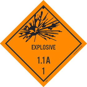 NMC DL88LBL Explosive 1.1A 1 Dot Placard Label