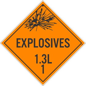 NMC DL93 Explosives 1.3L 1 Dot Placard Sign