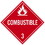 NMC 10.75 X 10.75 Safety Identification Placard, Combustible, Price/each