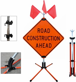 NMC DLSFLEXSTANDRGD Full Size Dual Spring Stand, Rigid Signs, METAL