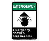 NMC EGA2 Emergency Shower Keep Area Clear Sign