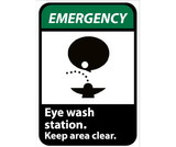 NMC EGA4 Emergency Eye Wash Station Keep Area Clear Sign