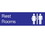 ENGRAVED-REST ROOMS-GRAPHIC-3X10- BLUE-2PLY PLASTIC