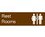 ENGRAVED- REST ROOMS (GRAPHIC)- 3X10 BROWN- 2 PLY PLASTIC