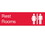 ENGRAVED-REST ROOMS-GRAPHIC-3X10- RED-2PLY PLASTIC