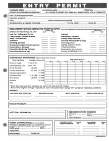 NMC EP1 Confined Space Entry Permits, PAPER, 11" x 8.5"