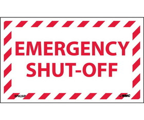 NMC EPA2LBL Emergency Shut-Off Label