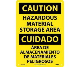NMC ESC310 Caution Hazardous Material Storage Area Sign - Bilingual