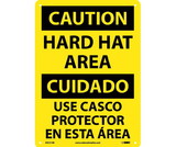 NMC ESC31 Caution Hard Hat Area Sign - Bilingual