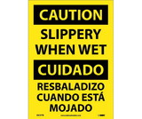 NMC ESC57 Caution Slippery When Wet Sign - Bilingual