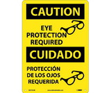 NMC ESC701 Caution Eye Protection Required Sign - Bilingual