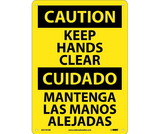 NMC ESC707 Caution Keep Hands Clear Sign - Bilingual