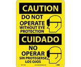 NMC ESC711 Caution Eye Protection Required Sign - Bilingual