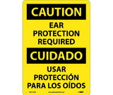 NMC ESC712 Caution Ear Protection Required Sign - Bilingual